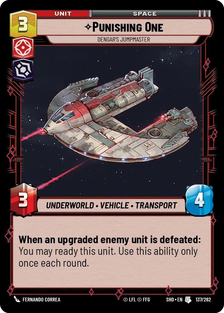 Punishing One - Dengar's Jumpmaster (137/262) (137/262) [Shadows of the Galaxy] | Jomio and Rueliete's Cards and Comics