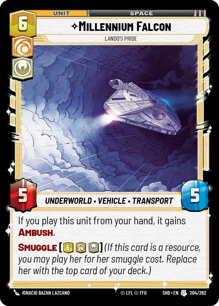 Millennium Falcon - Lando's Pride (204/262) [Shadows of the Galaxy] | Jomio and Rueliete's Cards and Comics