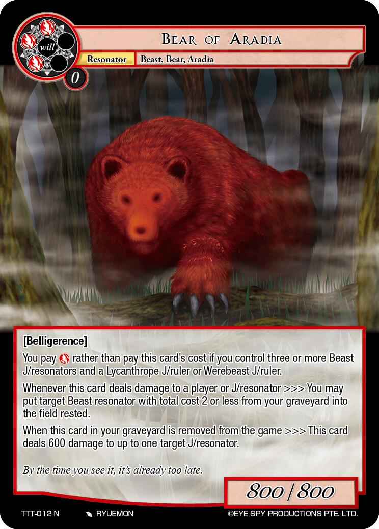 Bear of Aradia (TTT-012 N) [Thoth of the Trinity] | Jomio and Rueliete's Cards and Comics