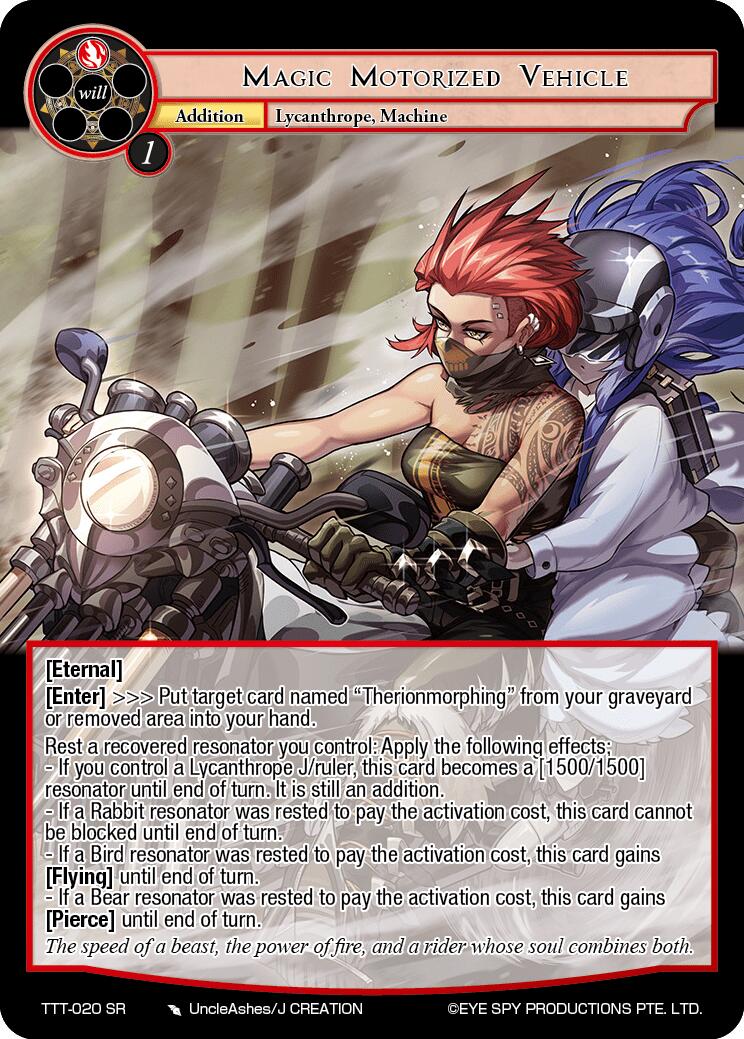 Magic Motorized Vehicle (TTT-020 SR) [Thoth of the Trinity] | Jomio and Rueliete's Cards and Comics