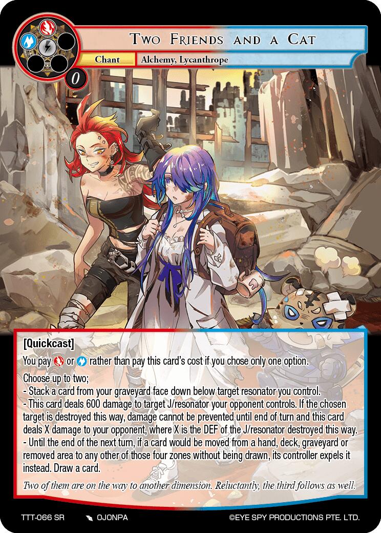 Two Friends and a Cat (TTT-066 SR) [Thoth of the Trinity] | Jomio and Rueliete's Cards and Comics
