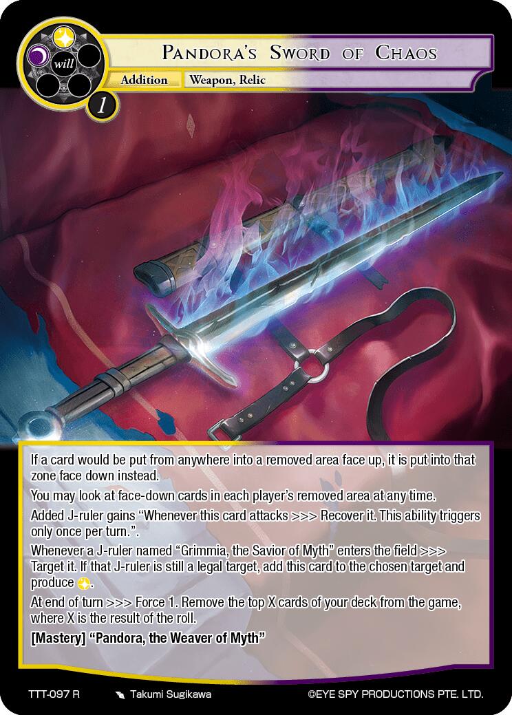 Pandora's Sword of Chaos (TTT-097 R) [Thoth of the Trinity] | Jomio and Rueliete's Cards and Comics