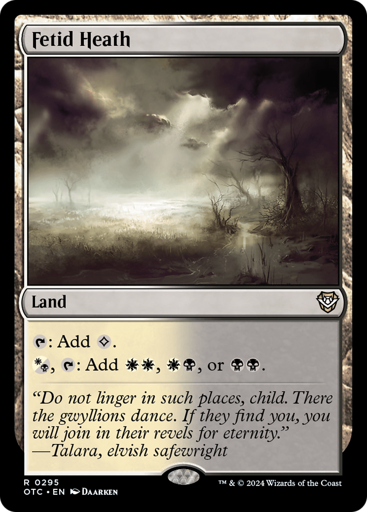 Fetid Heath [Outlaws of Thunder Junction Commander] | Jomio and Rueliete's Cards and Comics
