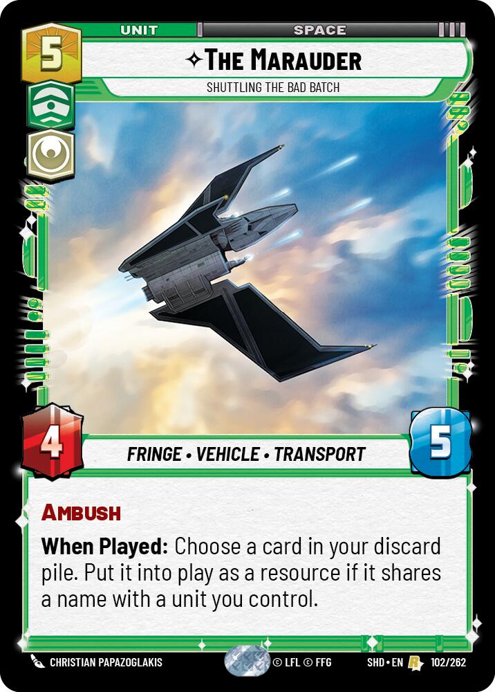 The Marauder - Shuttling the Bad Batch (102/262) (102/262) [Shadows of the Galaxy] | Jomio and Rueliete's Cards and Comics