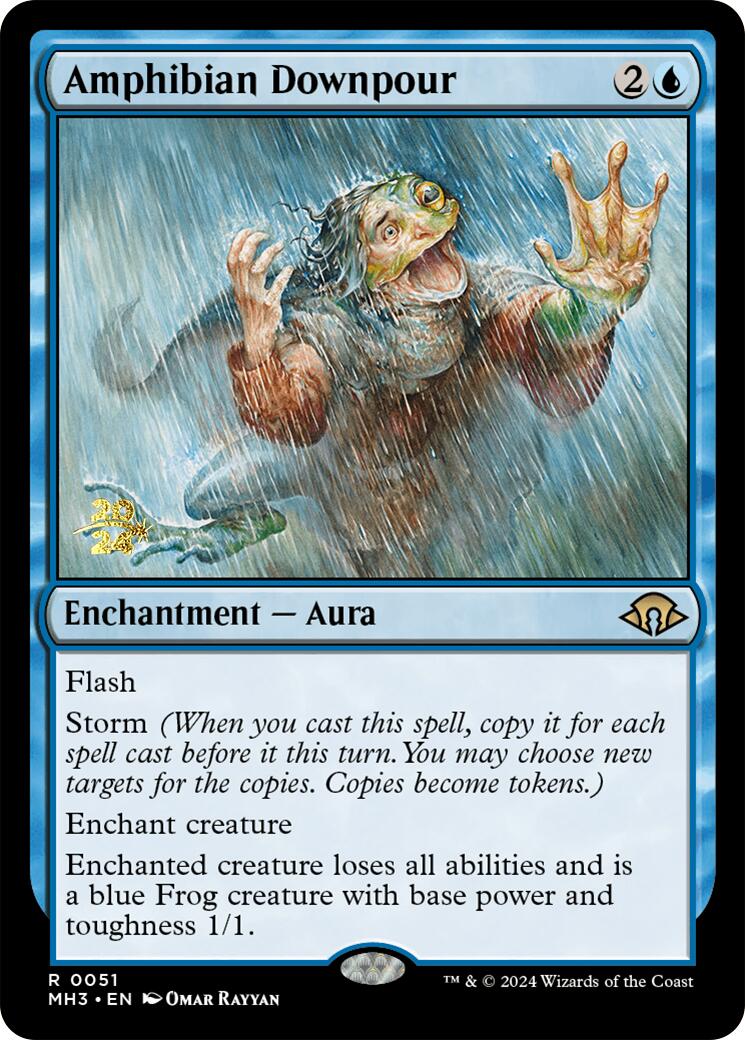 Amphibian Downpour [Modern Horizons 3 Prerelease Promos] | Jomio and Rueliete's Cards and Comics