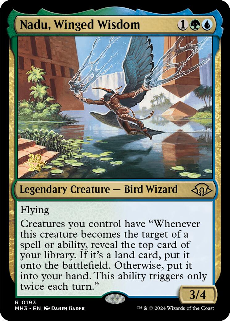 Nadu, Winged Wisdom [Modern Horizons 3 Prerelease Promos] | Jomio and Rueliete's Cards and Comics