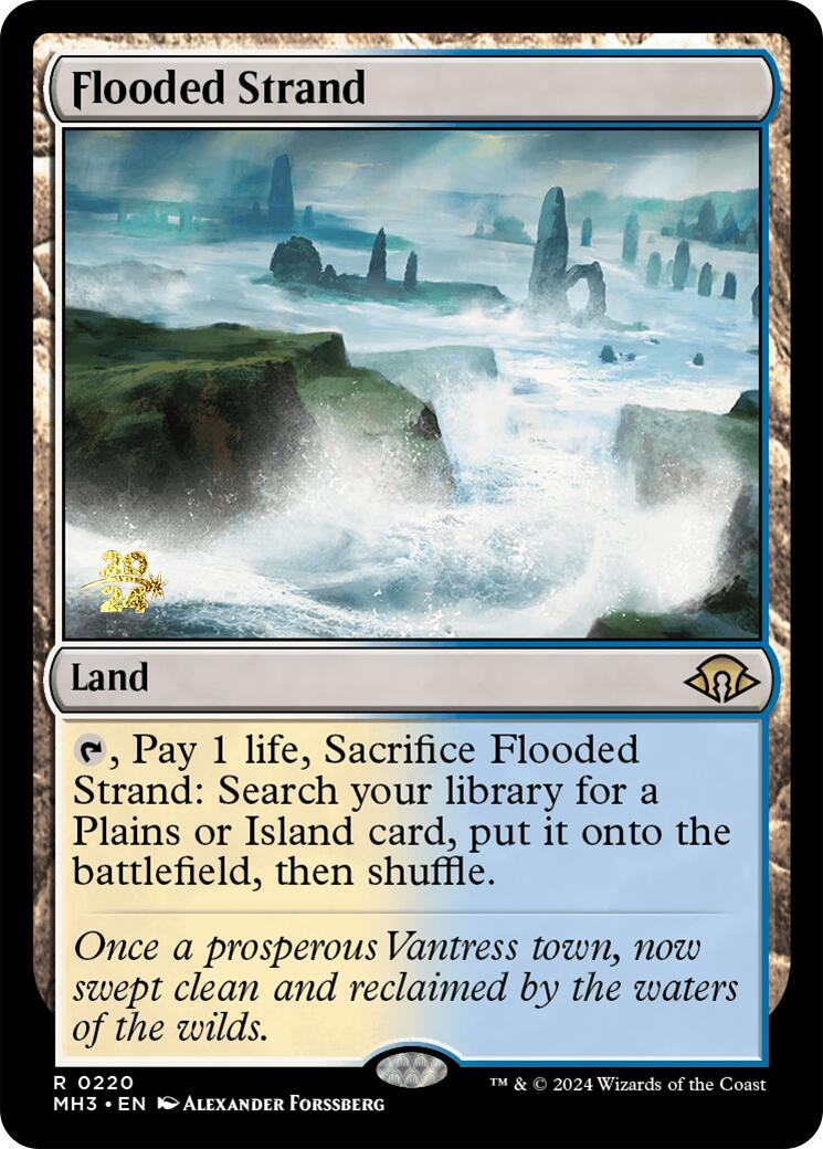Flooded Strand [Modern Horizons 3 Prerelease Promos] | Jomio and Rueliete's Cards and Comics