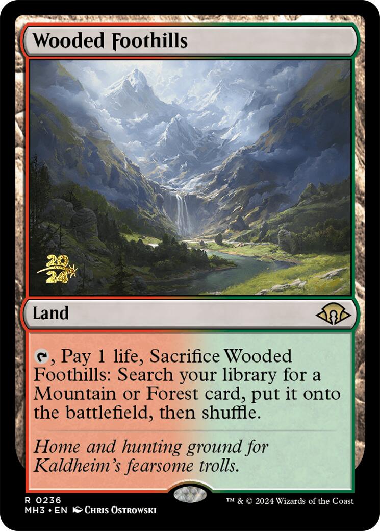 Wooded Foothills [Modern Horizons 3 Prerelease Promos] | Jomio and Rueliete's Cards and Comics