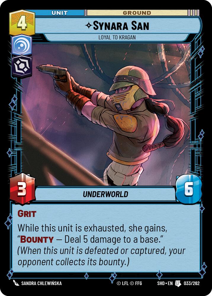 Synara San - Loyal to Kragan (033/262) (033/262) [Shadows of the Galaxy] | Jomio and Rueliete's Cards and Comics