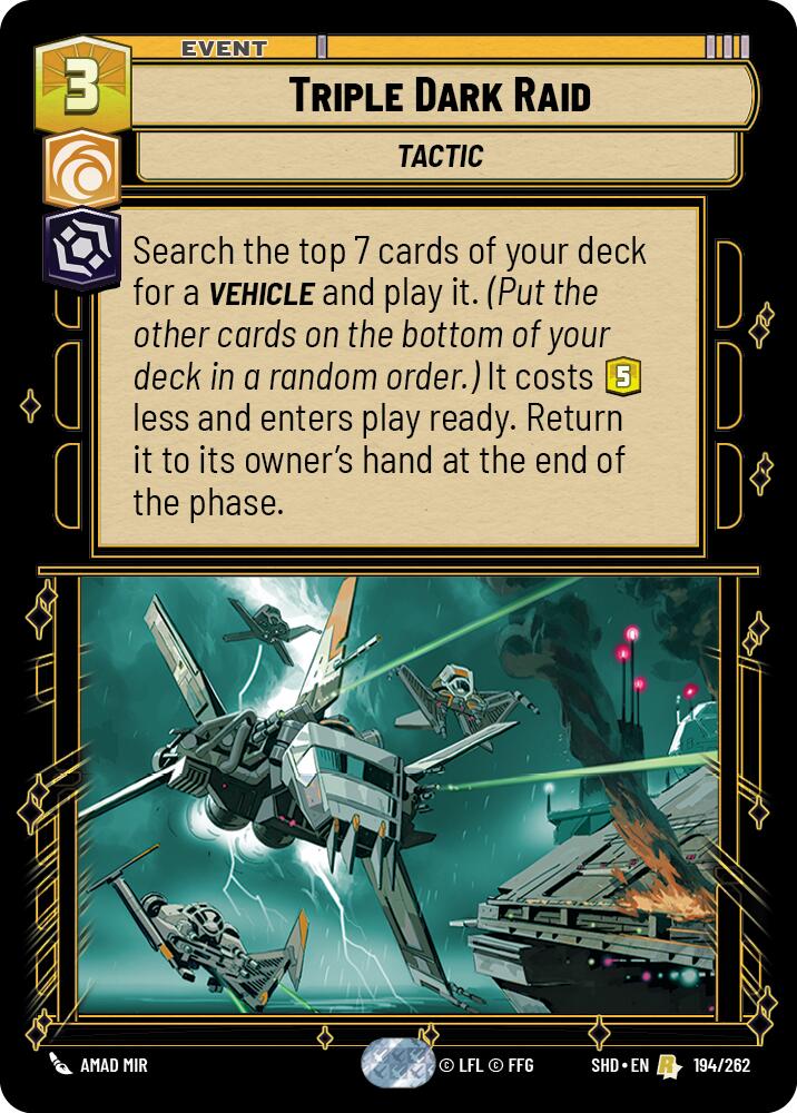 Triple Dark Raid (194/262) (194/262) [Shadows of the Galaxy] | Jomio and Rueliete's Cards and Comics