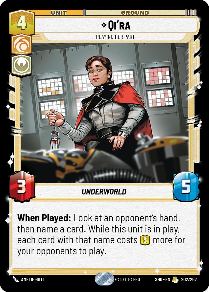 Qi'ra - Playing Her Part (202/262) (202/262) [Shadows of the Galaxy] | Jomio and Rueliete's Cards and Comics