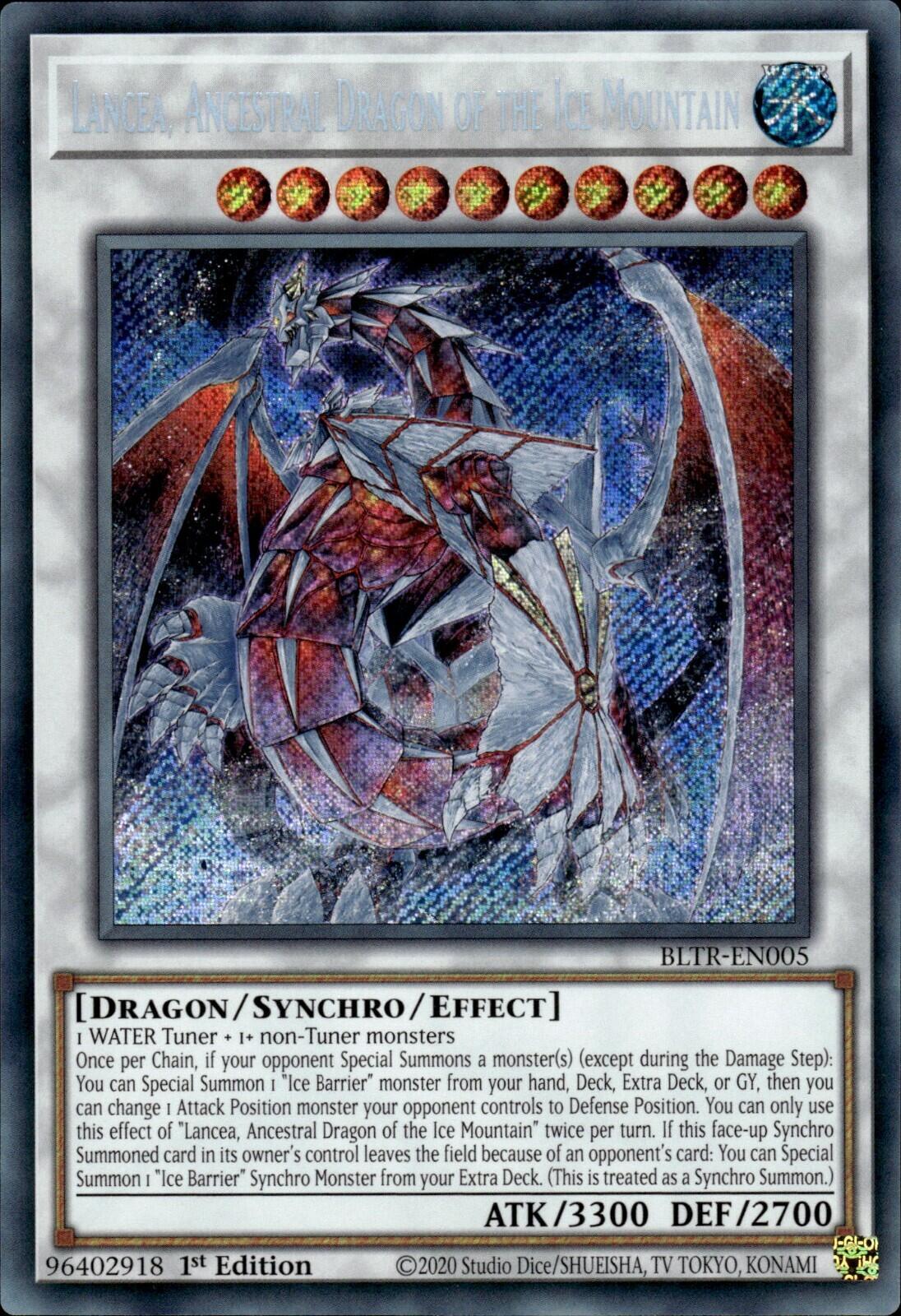 Lancea, Ancestral Dragon of the Ice Mountain [BLTR-EN005] Secret Rare | Jomio and Rueliete's Cards and Comics