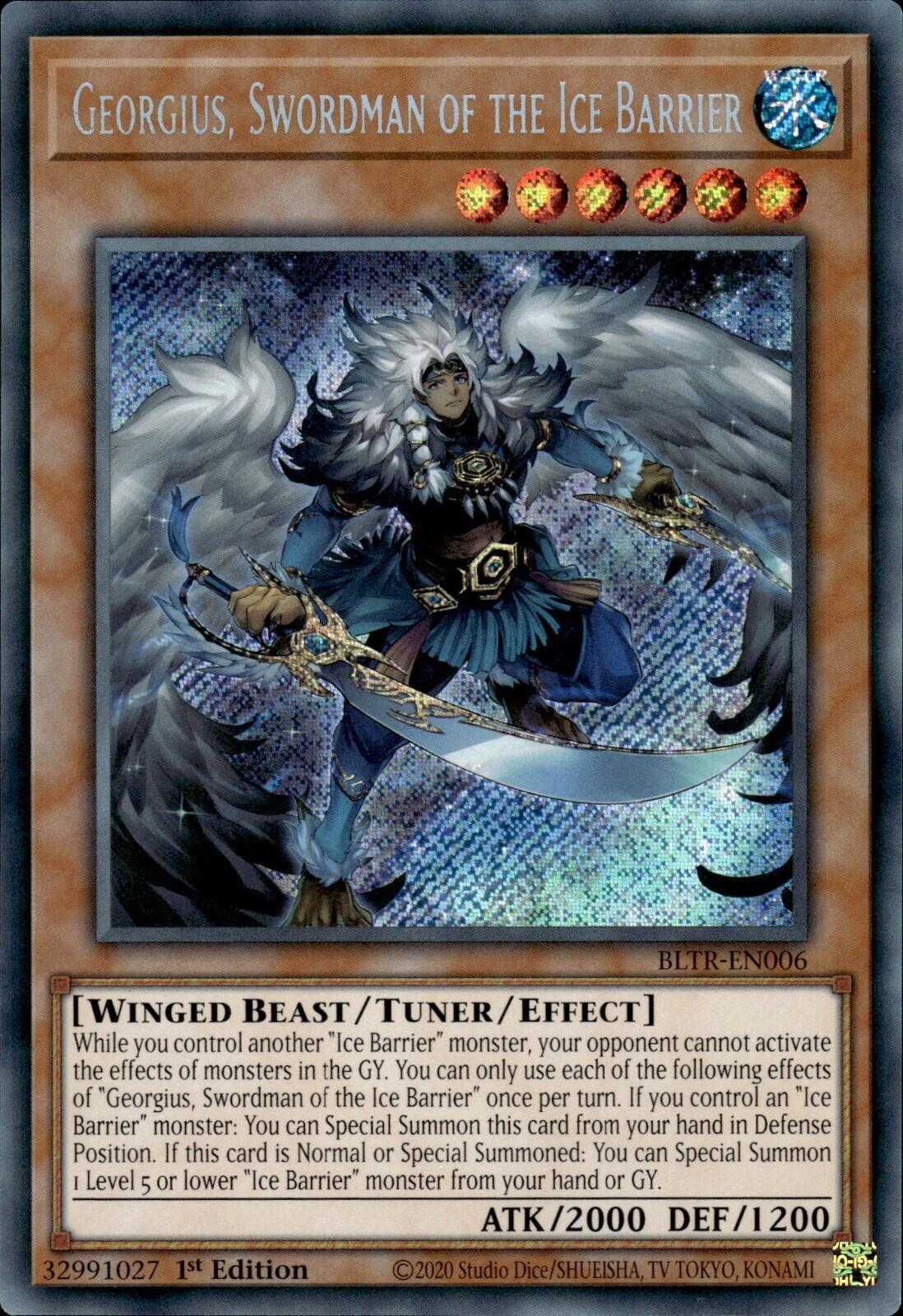 Georgius, Swordman of the Ice Barrier [BLTR-EN006] Secret Rare | Jomio and Rueliete's Cards and Comics