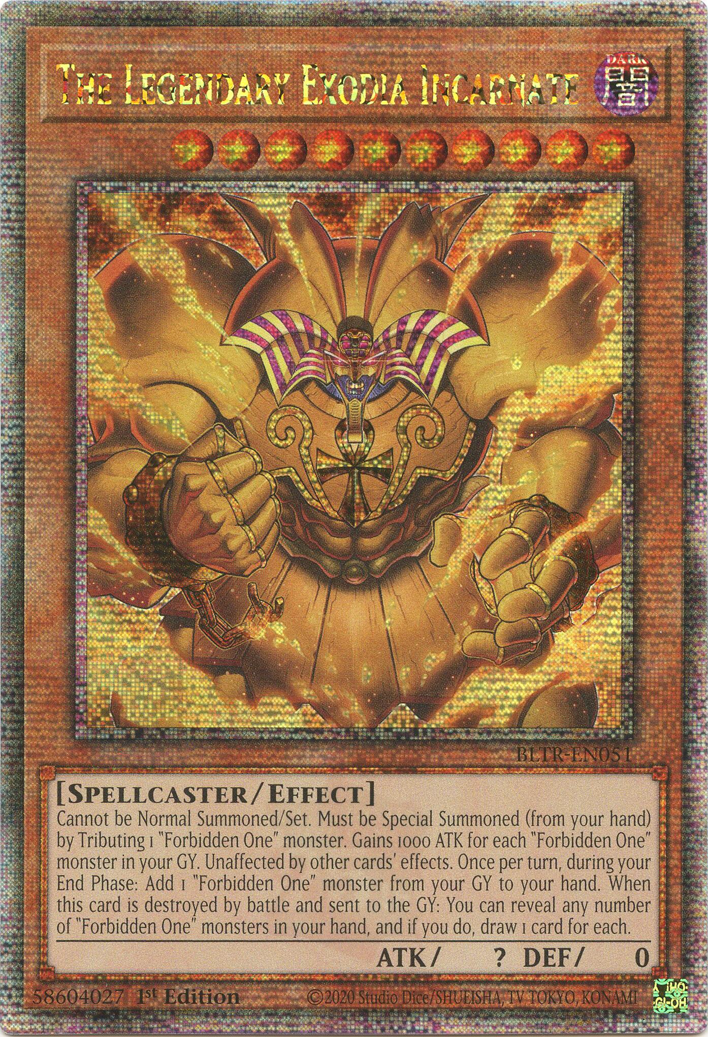 The Legendary Exodia Incarnate (Quarter Century Secret Rare) [BLTR-EN051] Quarter Century Secret Rare | Jomio and Rueliete's Cards and Comics