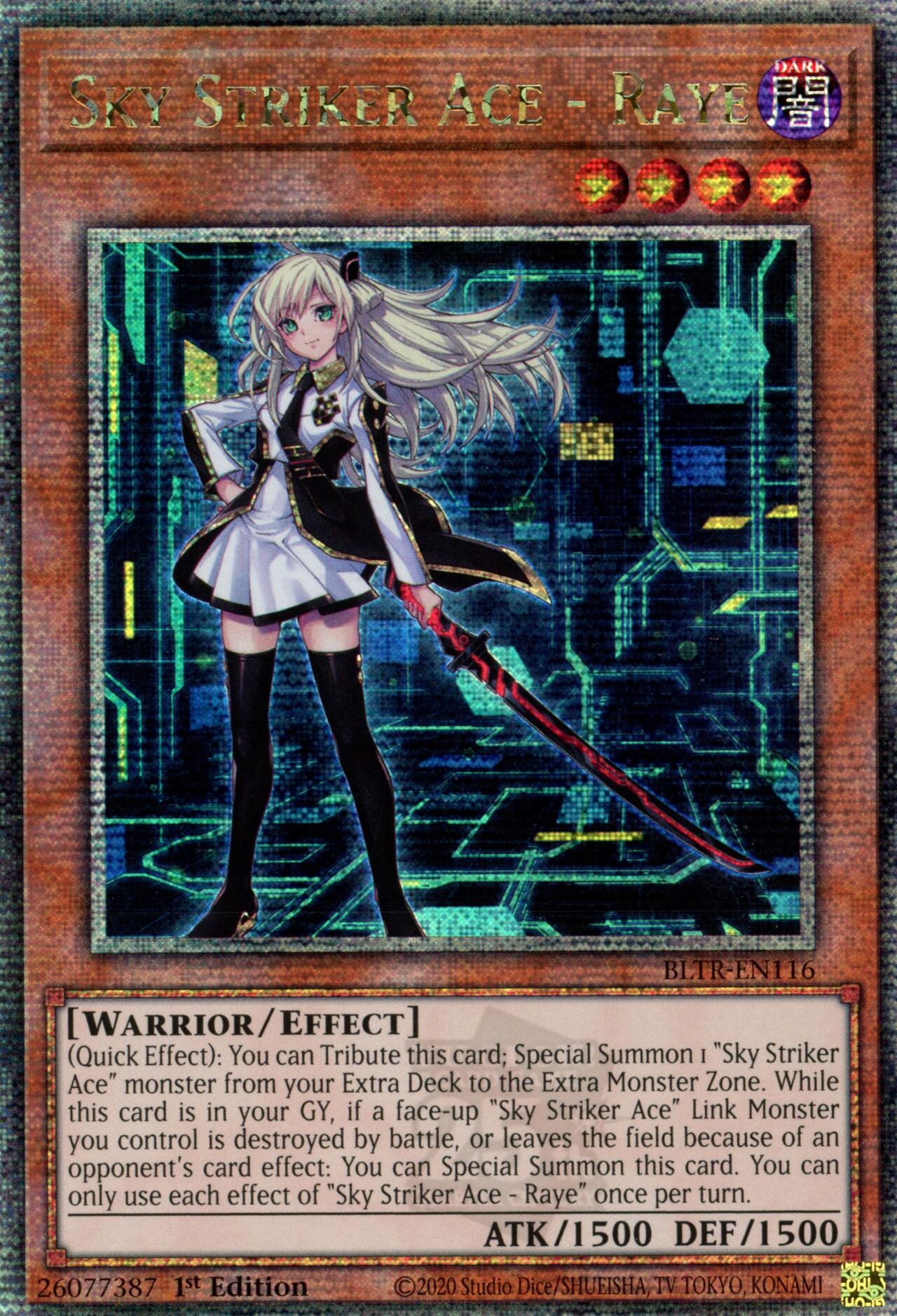 Sky Striker Ace - Raye (Quarter Century Secret Rare) [BLTR-EN116] Quarter Century Secret Rare | Jomio and Rueliete's Cards and Comics