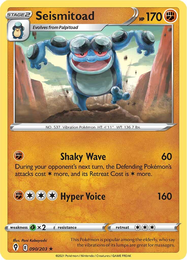 Seismitoad (090/203) [Sword & Shield: Evolving Skies] | Jomio and Rueliete's Cards and Comics