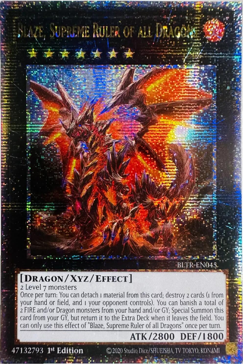 Blaze, Supreme Ruler of all Dragons (Quarter Century Secret Rare) [BLTR-EN045] Quarter Century Secret Rare | Jomio and Rueliete's Cards and Comics