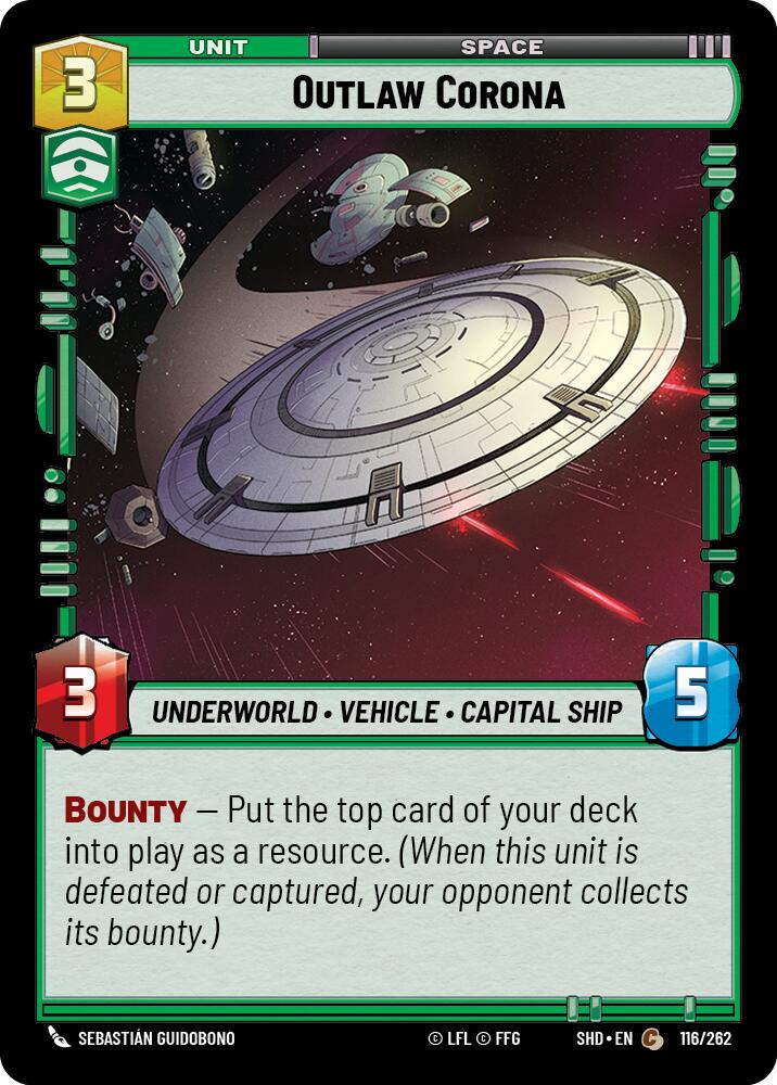 Outlaw Corona (116/262) [Shadows of the Galaxy] | Jomio and Rueliete's Cards and Comics