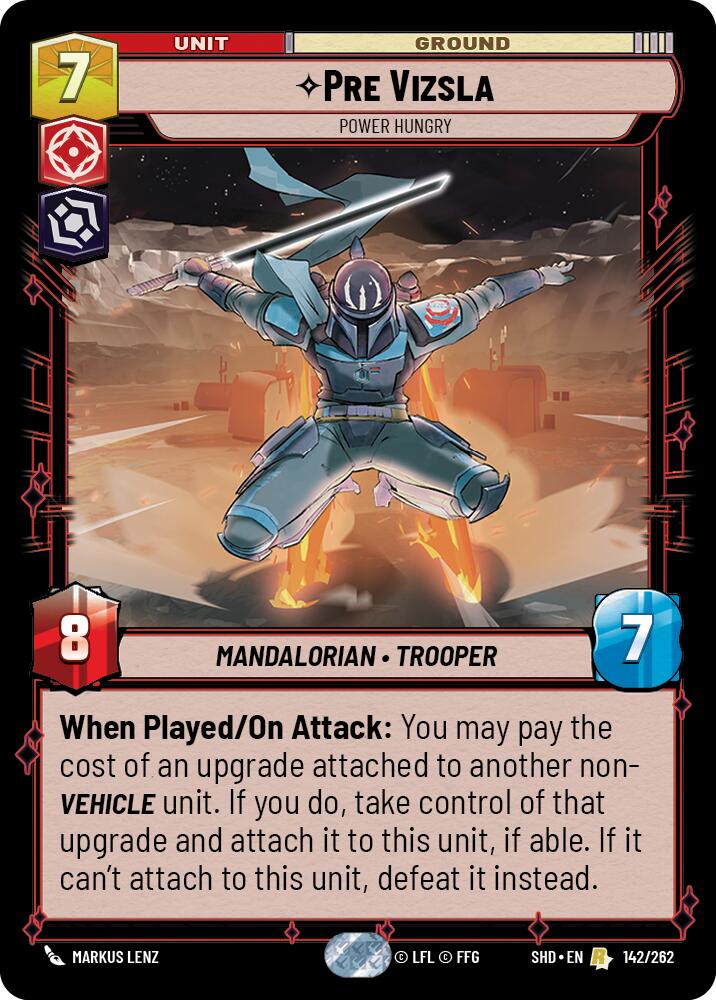 Pre Vizsla - Power Hungry (142/262) (142/262) [Shadows of the Galaxy] | Jomio and Rueliete's Cards and Comics
