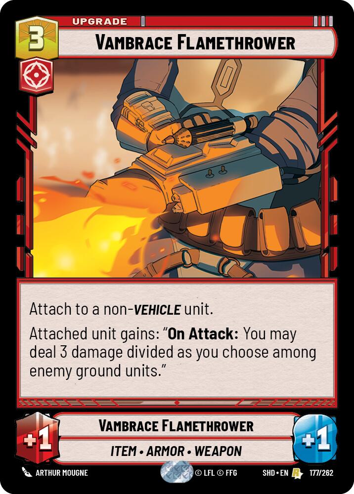 Vambrace Flamethrower (177/262) (177/262) [Shadows of the Galaxy] | Jomio and Rueliete's Cards and Comics