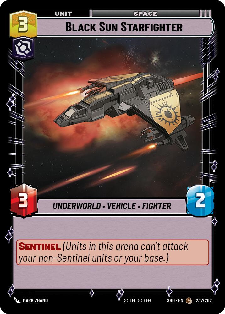 Black Sun Starfighter (237/262) [Shadows of the Galaxy] | Jomio and Rueliete's Cards and Comics