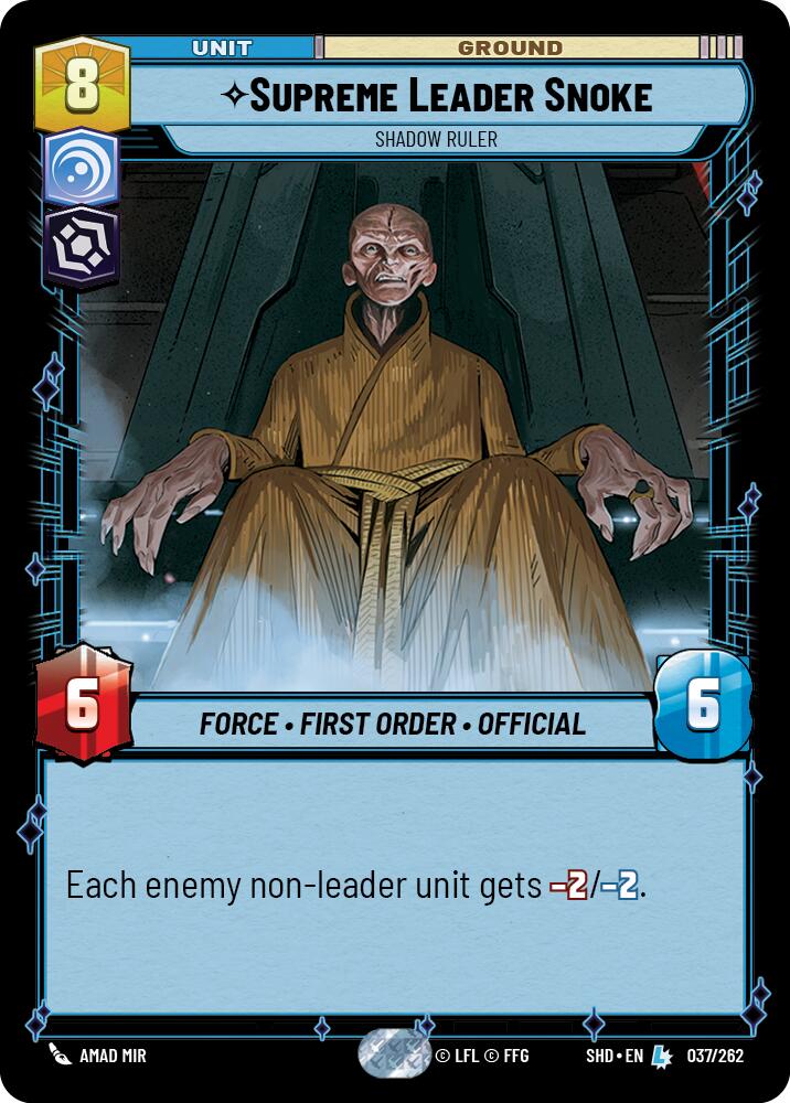 Supreme Leader Snoke - Shadow Ruler (037/262) (037/262) [Shadows of the Galaxy] | Jomio and Rueliete's Cards and Comics