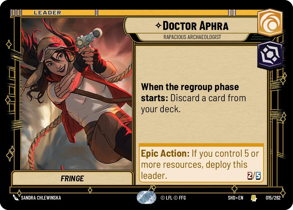 Doctor Aphra - Rapacious Archaeologist (015/262) (015/262) [Shadows of the Galaxy] | Jomio and Rueliete's Cards and Comics