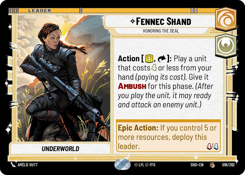 Fennec Shand - Honoring the Deal (016/262) (016/262) [Shadows of the Galaxy] | Jomio and Rueliete's Cards and Comics