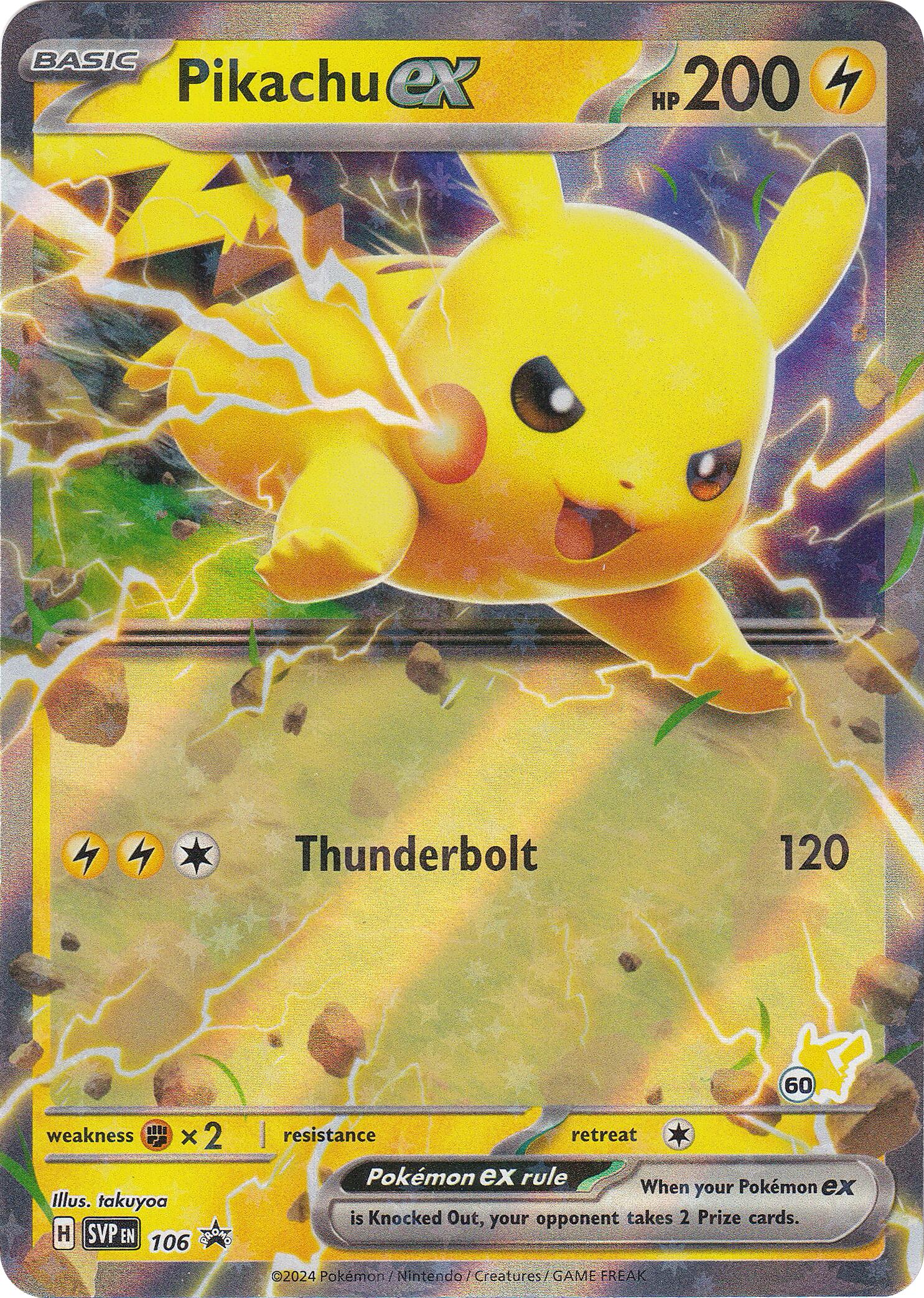 Pikachu ex (106) (Pikachu 60) [Battle Academy 2024] | Jomio and Rueliete's Cards and Comics