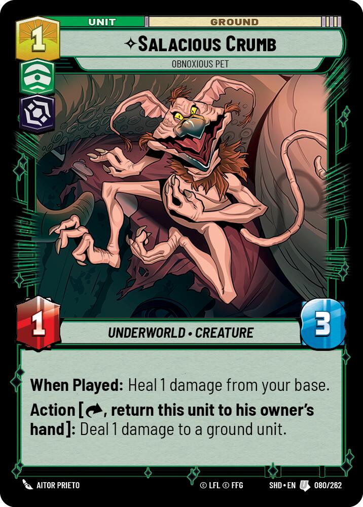 Salacious Crumb - Obnoxious Pet (080/262) (080/262) [Shadows of the Galaxy] | Jomio and Rueliete's Cards and Comics