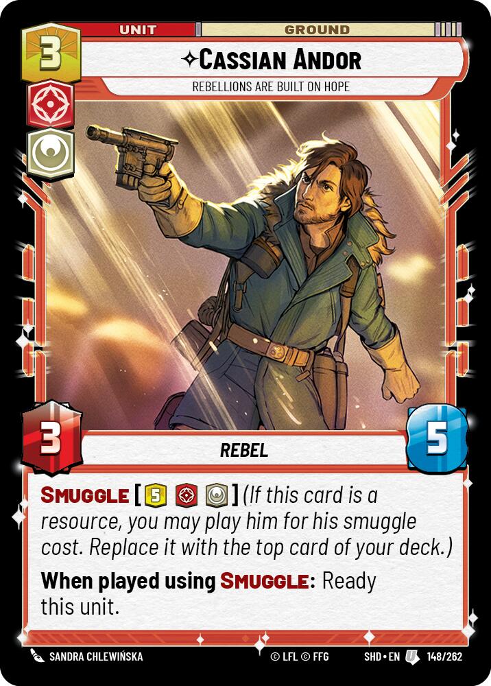 Cassian Andor - Rebellions Are Built On Hope (148/262) [Shadows of the Galaxy] | Jomio and Rueliete's Cards and Comics