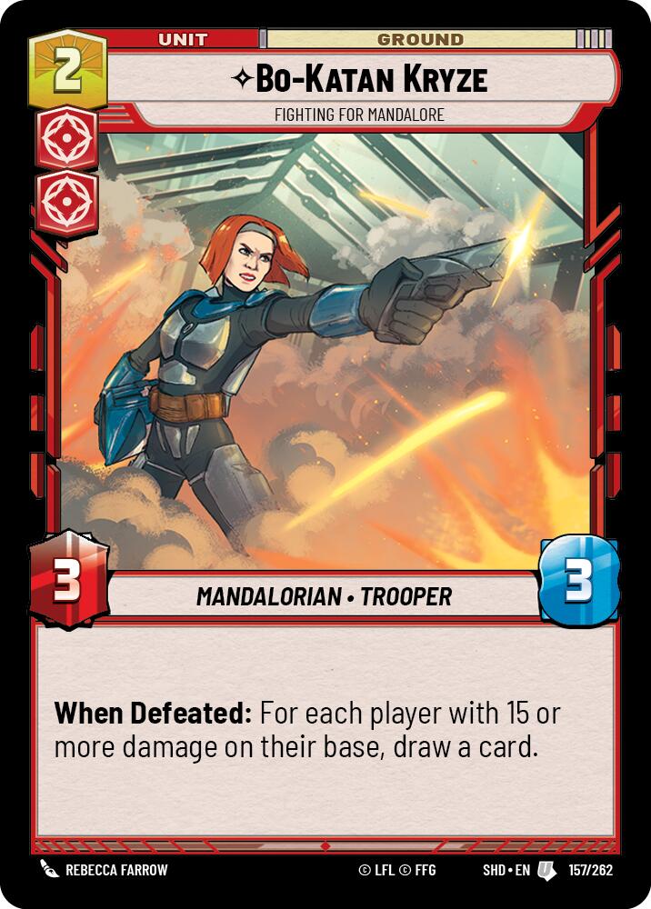 Bo-Katan Kryze - Fighting For Mandalore (157/262) [Shadows of the Galaxy] | Jomio and Rueliete's Cards and Comics
