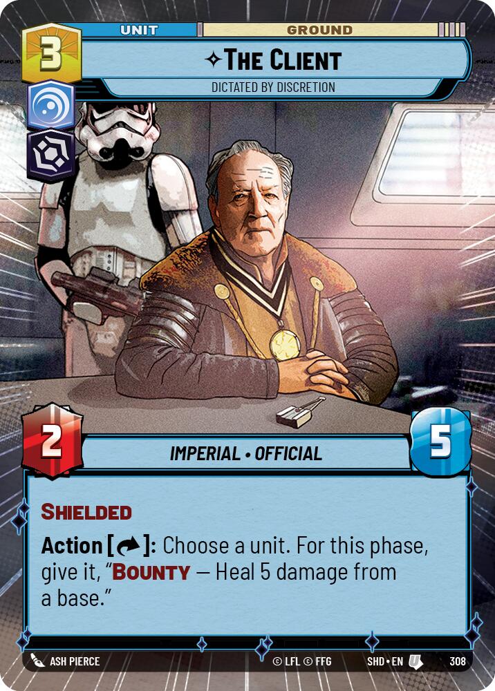 The Client - Dictated by Discretion (308) (Hyperspace) (308) [Shadows of the Galaxy] | Jomio and Rueliete's Cards and Comics