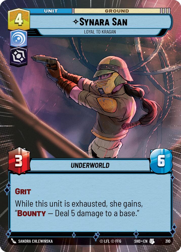 Synara San - Loyal to Kragan (310) (Hyperspace) (310) [Shadows of the Galaxy] | Jomio and Rueliete's Cards and Comics