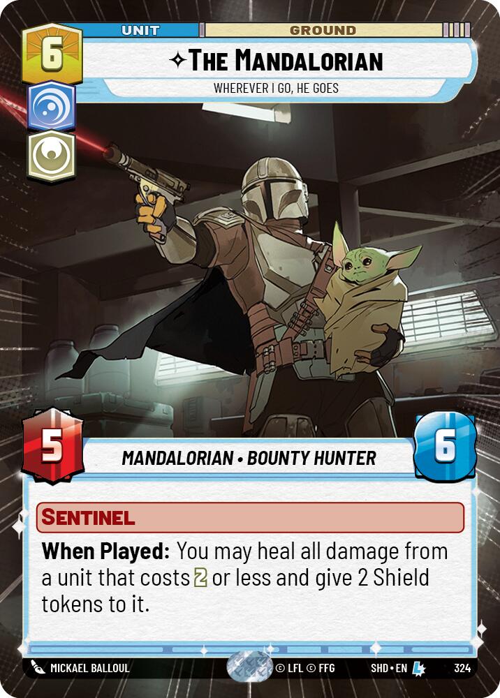 The Mandalorian - Wherever I Go, He Goes (324) (Hyperspace) (324) [Shadows of the Galaxy] | Jomio and Rueliete's Cards and Comics