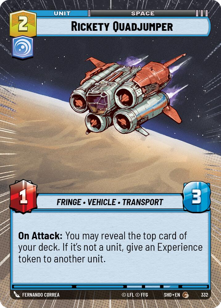 Rickety Quadjumper (332) (Hyperspace) (332) [Shadows of the Galaxy] | Jomio and Rueliete's Cards and Comics
