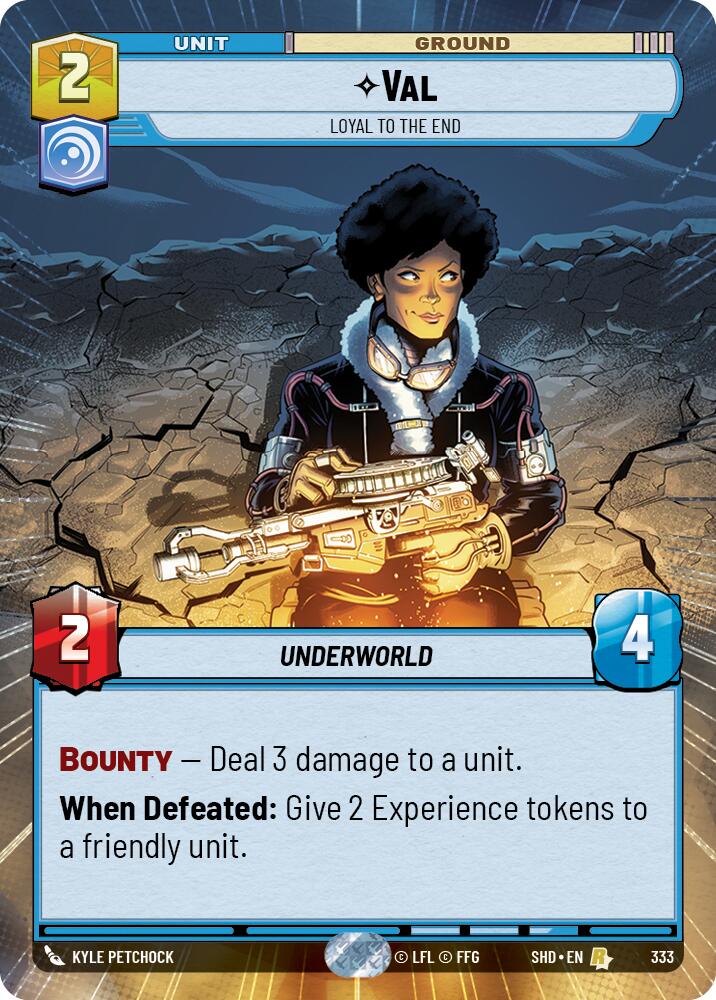 Val - Loyal to the End (333) (Hyperspace) (333) [Shadows of the Galaxy] | Jomio and Rueliete's Cards and Comics
