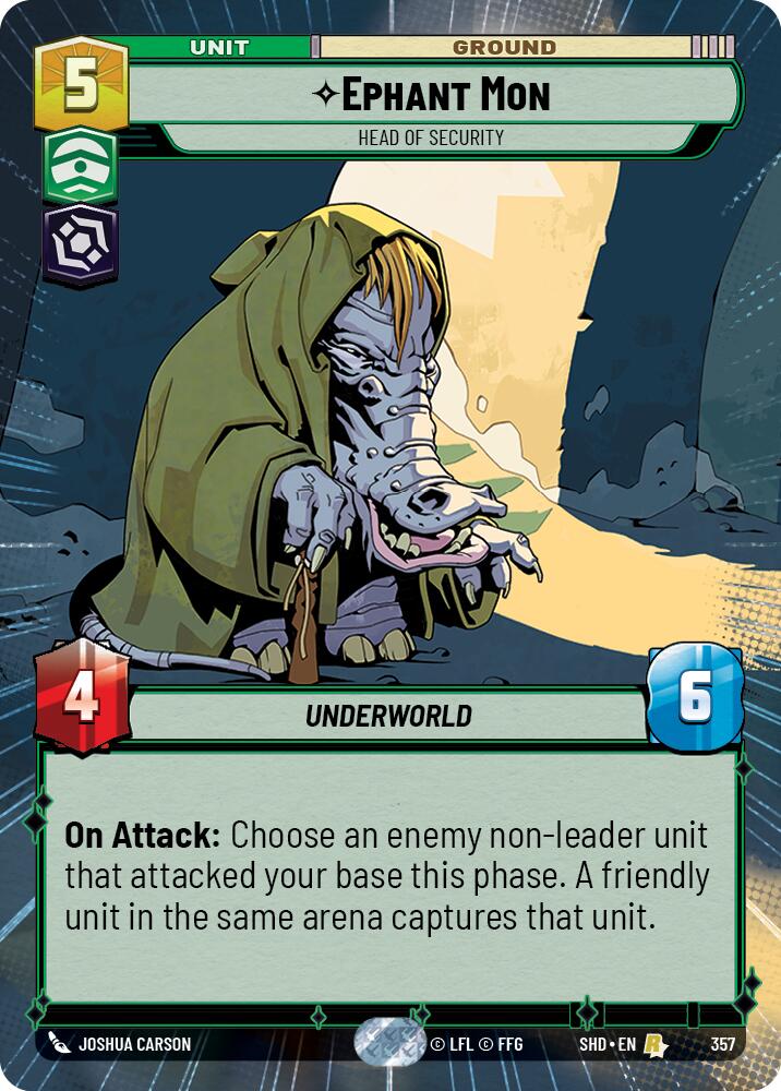 Ephant Mon - Head of Security (357) (Hyperspace) (357) [Shadows of the Galaxy] | Jomio and Rueliete's Cards and Comics