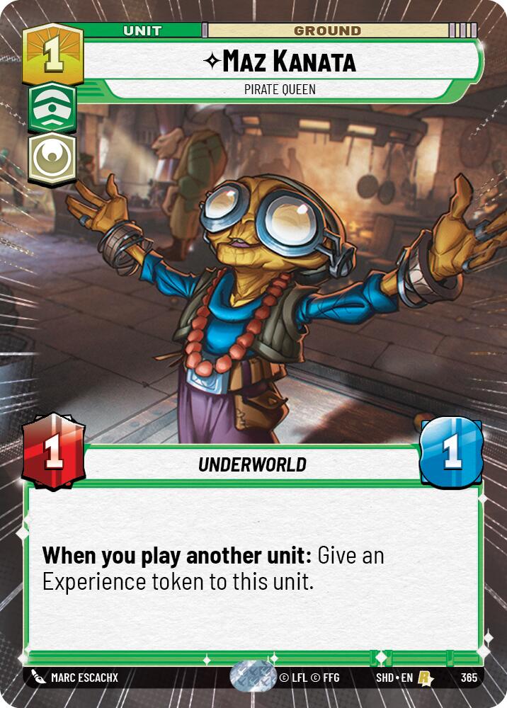 Maz Kanata - Pirate Queen (365) (Hyperspace) (365) [Shadows of the Galaxy] | Jomio and Rueliete's Cards and Comics