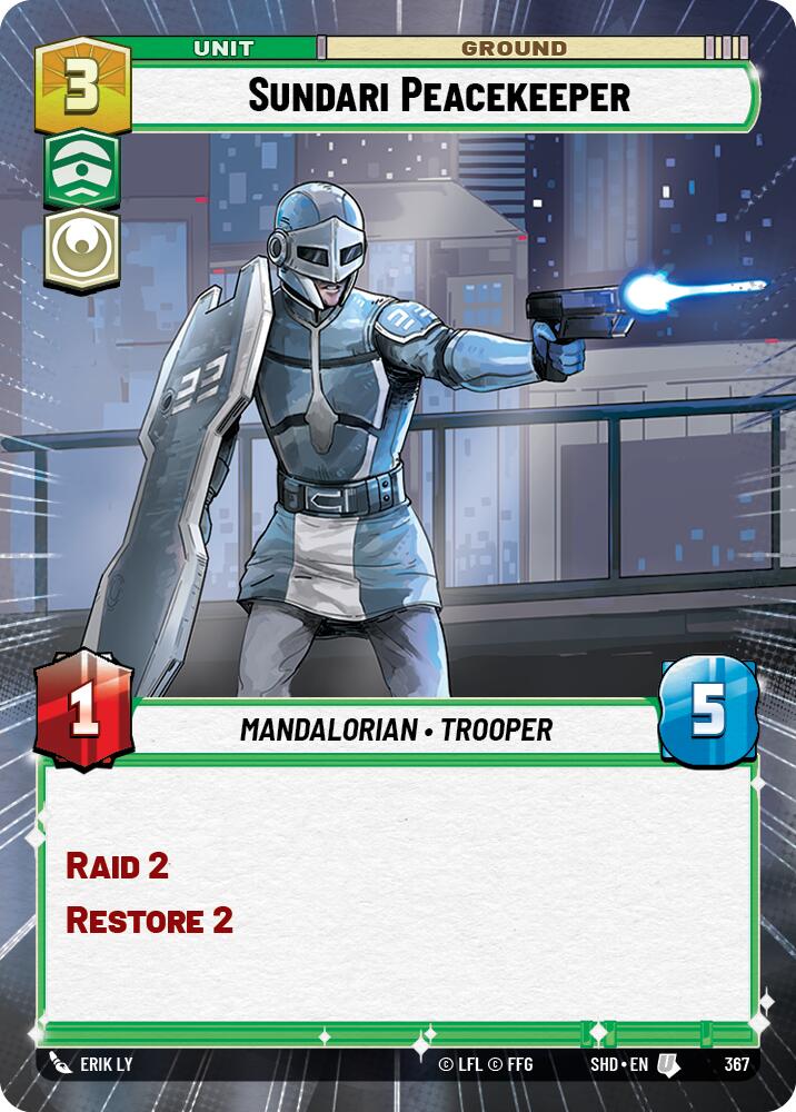 Sundari Peacekeeper (367) (Hyperspace) (367) [Shadows of the Galaxy] | Jomio and Rueliete's Cards and Comics