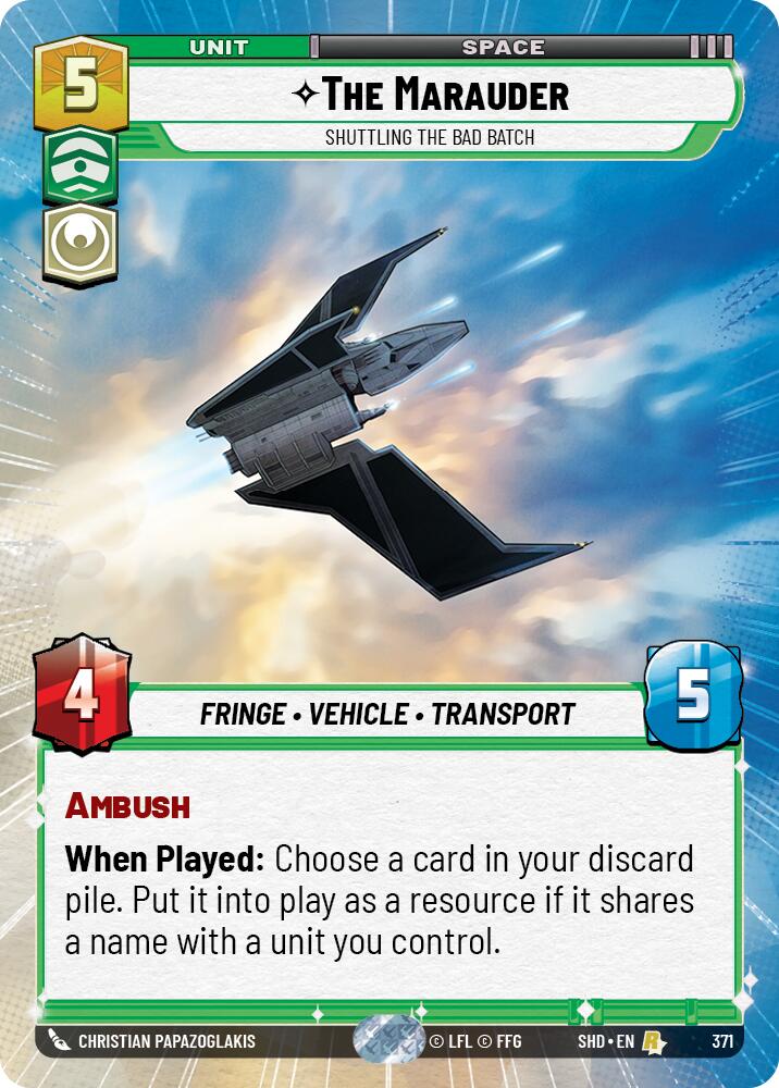 The Marauder - Shuttling the Bad Batch (371) (Hyperspace) (371) [Shadows of the Galaxy] | Jomio and Rueliete's Cards and Comics