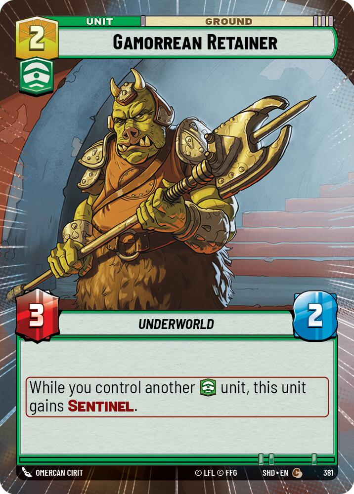 Gamorrean Retainer (381) (Hyperspace) (381) [Shadows of the Galaxy] | Jomio and Rueliete's Cards and Comics
