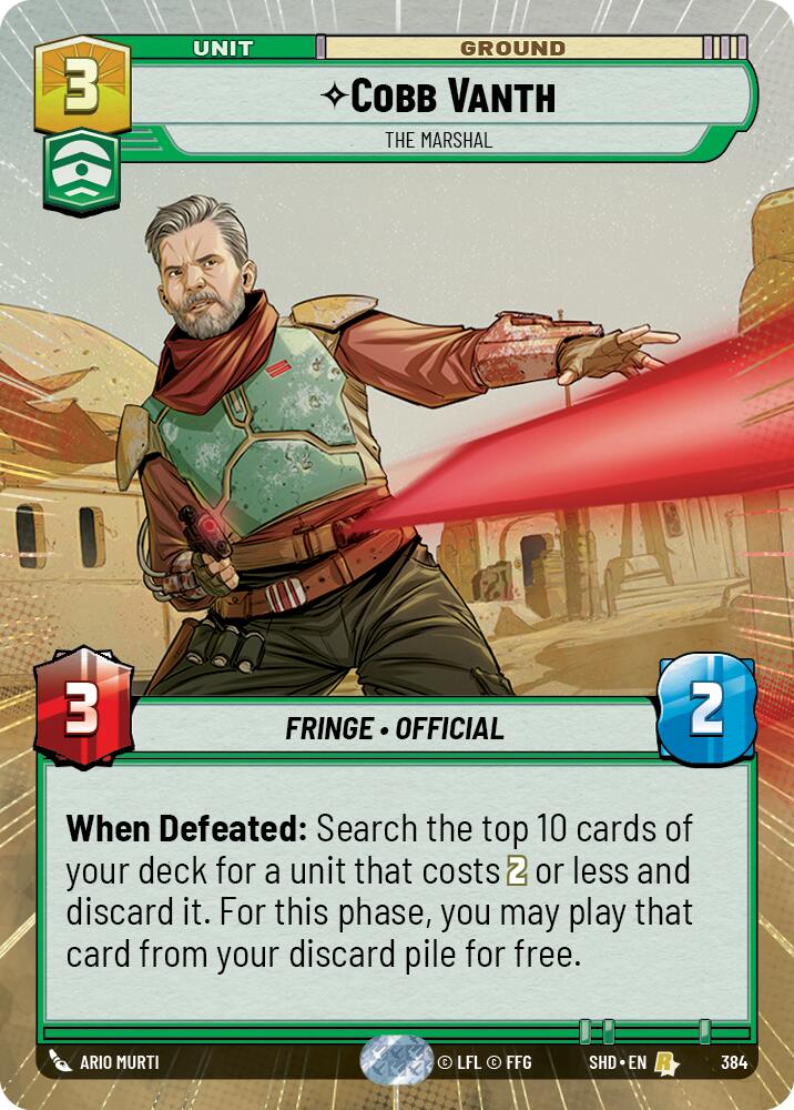 Cobb Vanth - The Marshal (384) (Hyperspace) (384) [Shadows of the Galaxy] | Jomio and Rueliete's Cards and Comics