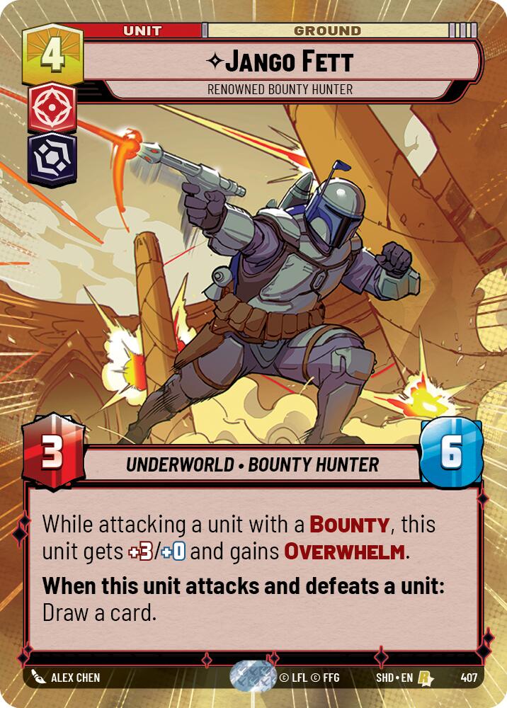 Jango Fett - Renowned Bounty Hunter (407) (Hyperspace) (407) [Shadows of the Galaxy] | Jomio and Rueliete's Cards and Comics