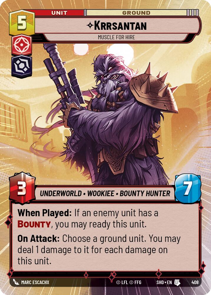 Krrsantan - Muscle for Hire (408) (Hyperspace) (408) [Shadows of the Galaxy] | Jomio and Rueliete's Cards and Comics