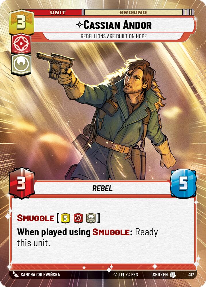 Cassian Andor - Rebellions Are Built On Hope (417) (Hyperspace) (417) [Shadows of the Galaxy] | Jomio and Rueliete's Cards and Comics