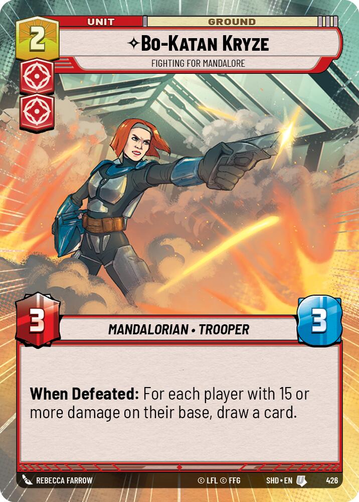 Bo-Katan Kryze - Fighting For Mandalore (426) (Hyperspace) (426) [Shadows of the Galaxy] | Jomio and Rueliete's Cards and Comics
