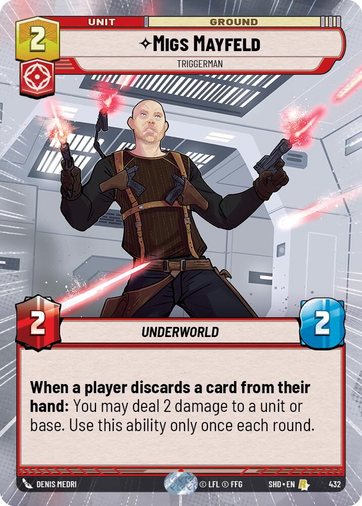 Migs Mayfeld - Triggerman (432) (Hyperspace) (432) [Shadows of the Galaxy] | Jomio and Rueliete's Cards and Comics