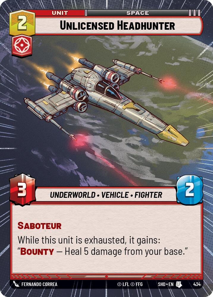 Unlicensed Headhunter (434) (Hyperspace) (434) [Shadows of the Galaxy] | Jomio and Rueliete's Cards and Comics