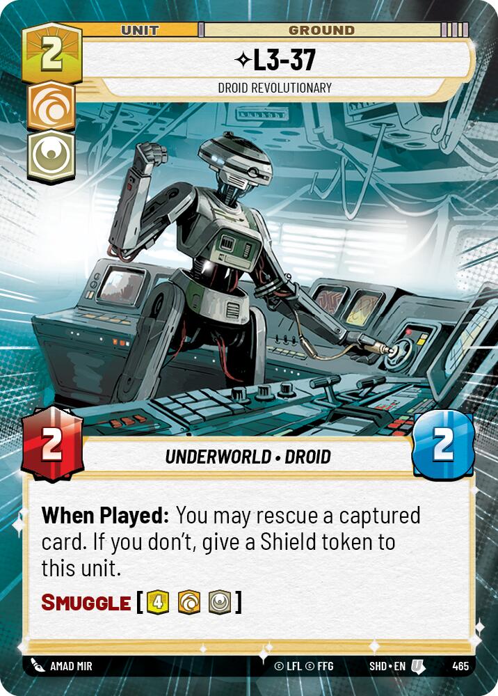 L3-37 - Droid Revolutionary (465) (Hyperspace) (465) [Shadows of the Galaxy] | Jomio and Rueliete's Cards and Comics